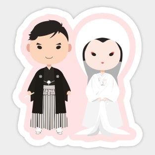 Japanese traditional wedding couple Sticker